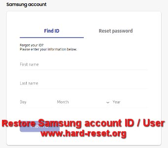 how to restore forget samsung account ID / username