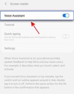 hard reset turnoff samsung talkback voice assistance
