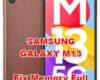 how to fix internal storage full problems on SAMSUNG GALAXY M13