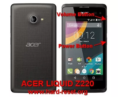 hard reset acer liquid z220 reformat to factory default