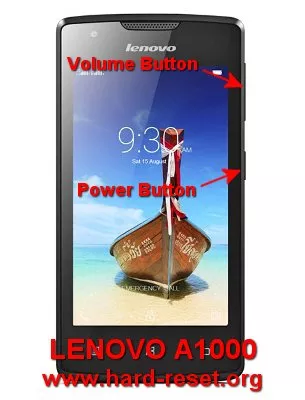 hard reset lenovo a1000
