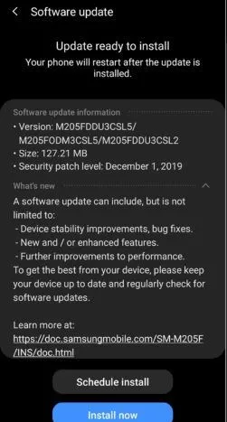 samsung galaxy m20 android 10 upgrade