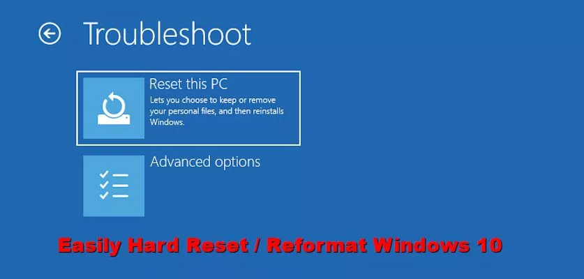hard reset windows 10 computer / laptop
